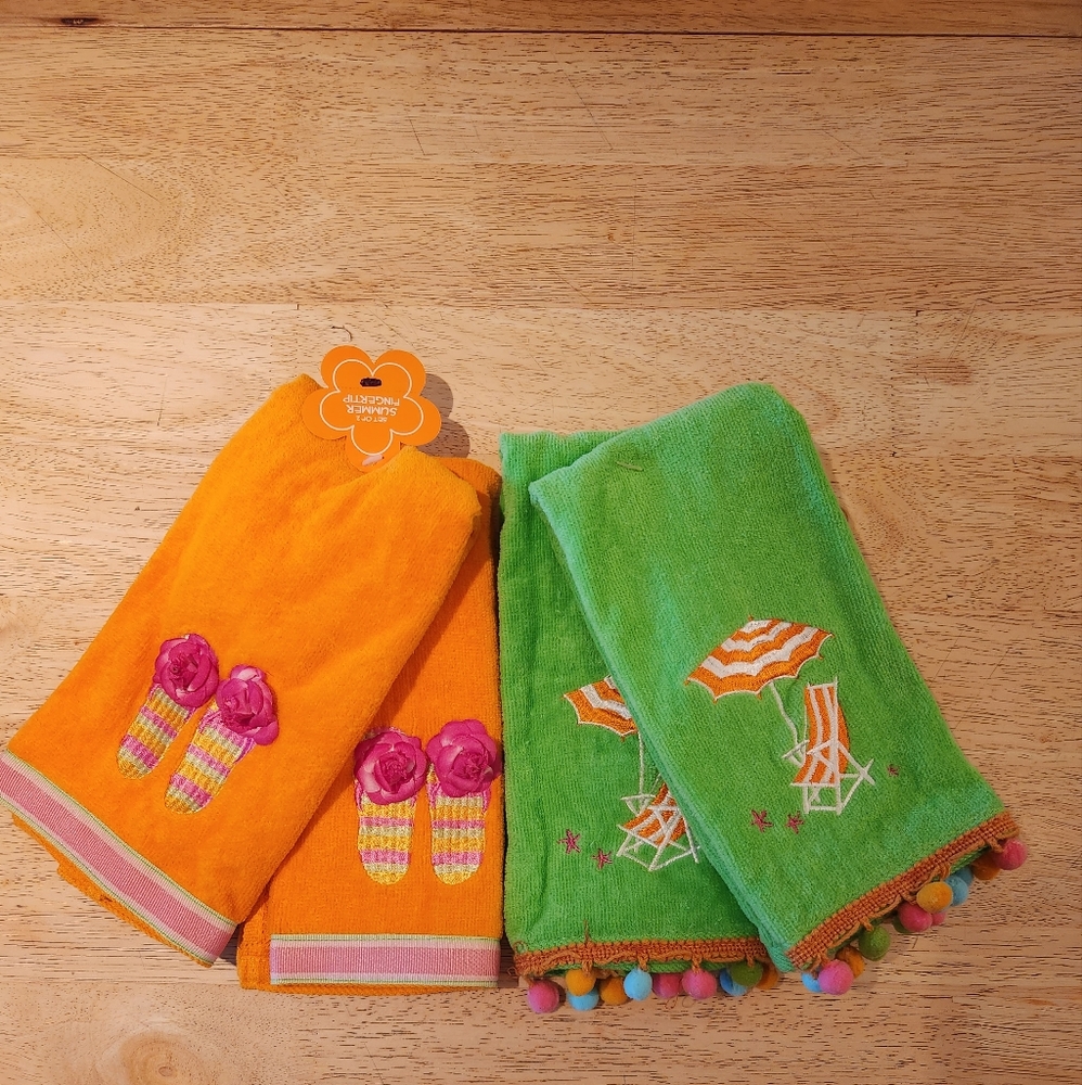 FINGERTIP TOWEL SET (2) - Orange/Pink 🌻2/$20